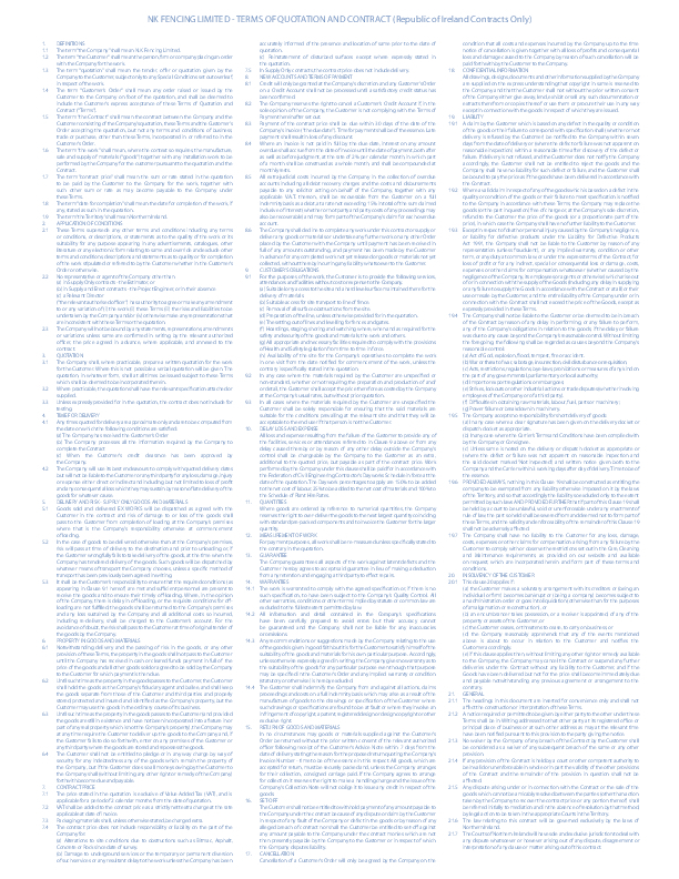 Terms of Quotation and Contract (ROI)