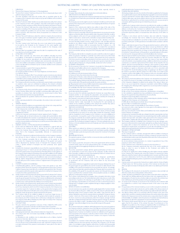 Terms of Quotation and Contract